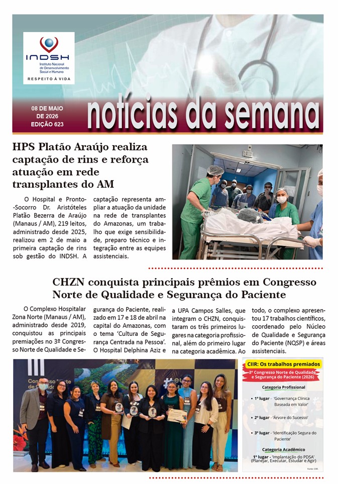 Notícias da Semana INDSH nº 623 - 08/05/2026